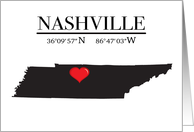 Nashville Tennessee GPS Coordinates Blank card