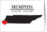 Memphis Tennessee GPS Coordinates Blank card