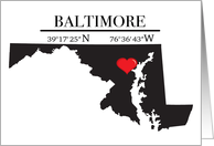 Baltimore Maryland GPS Coordinates Blank card