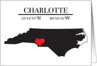 Charlotte North Carolina GPS Coordinates Blank card