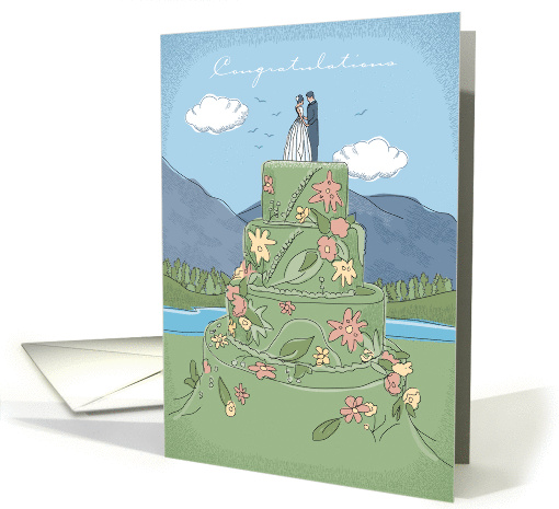 Congratulations Wedding Cake Mountain Hikers card (1111148)