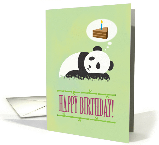 Giant Panda Dreaming of Birthday Cake, Happy Birthday card (1214574)