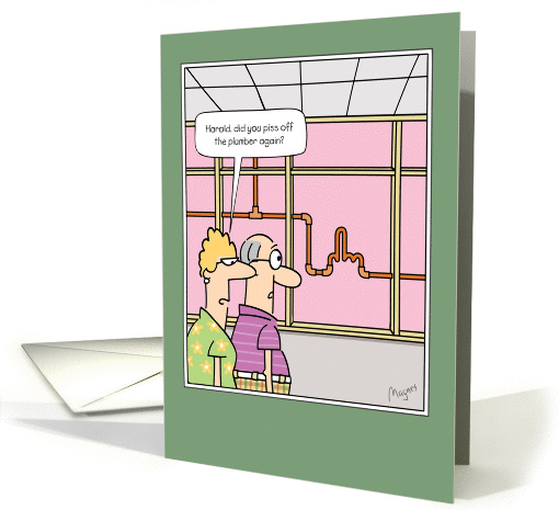 Funny Belated Birthday Plumber Joke card (1292658)