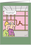 Funny Belated Birthday Plumber Joke card