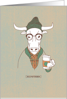 Hipster Cow Pun with...