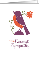 Bird and Flower, Deepest Sympathy card