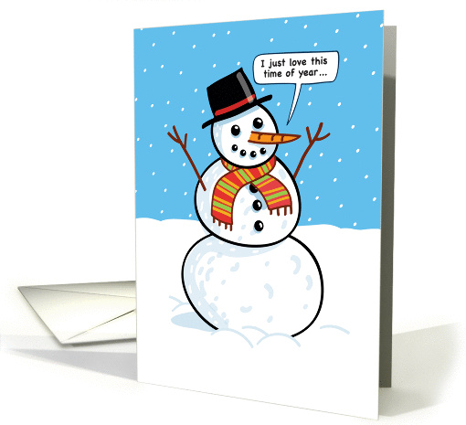 Snowman with Carrot Nose, Funny Christmas card (1389936)