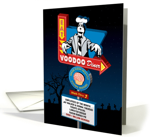 Voodoo Diner Zombie Halloween Humor card (1414864)