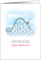 Roller Coaster Ride Anniversary card