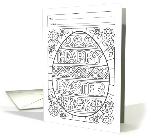 Happy Easter Egg Coloring Book Greeting Gard card (1464322)