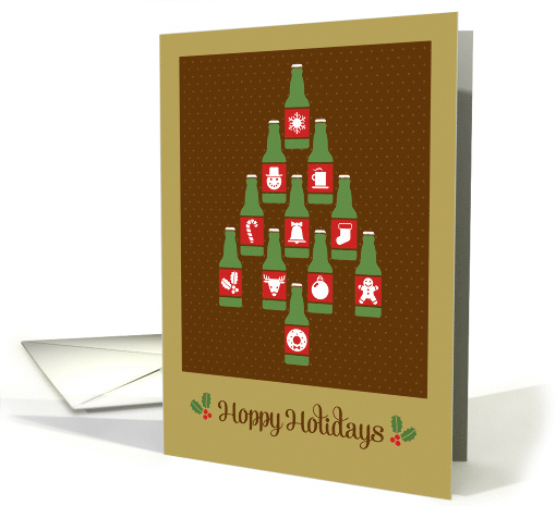 Hoppy Holidays Beer Bottle Christmas Tree card (1475148)