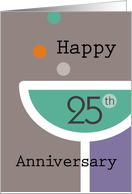 Happy 25th Anniversary Champagne Glass card