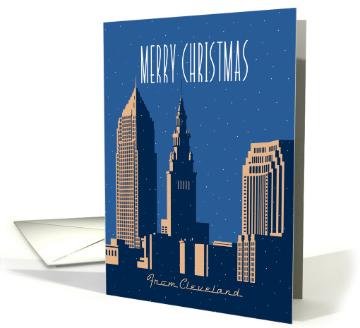 Merry Christmas, Cleveland, Ohio Skyline card (1484822)