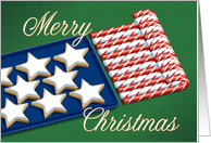 Star Cookies & Candy Canes American Flag, Patriotic Christmas card