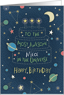 Happy Birthday Most Awesome Niece in the Universe card
