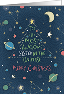 Most Awesome Sister in the Universe, Merry Christmas card