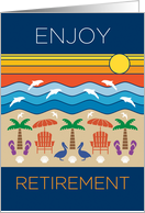 Retirement Congratulations Beach and Ocean Sunset Scene card