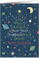 Most Awesome Great Great Granddaughter in Universe, Merry Christmas card