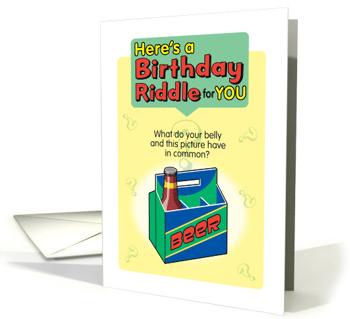 Funny Birthday Riddle Six Pack card (1651096)