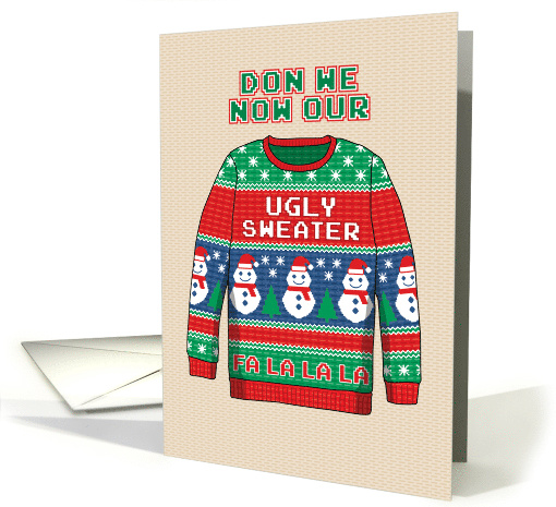 Humorous Ugly Christmas Sweater with Snowmen card (1658468)