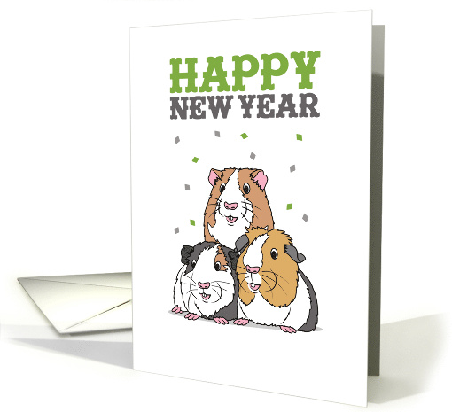 Happy New Years Guinea Pigs Pun card (1661670)