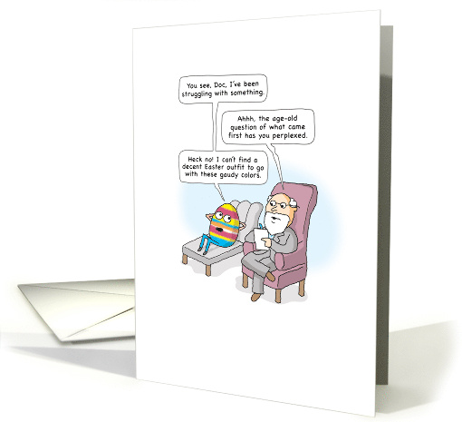 Funny Dyed Easter Egg on Therapist Couch card (1668764)