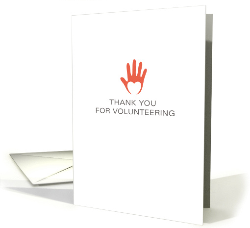 Business Thank You for Volunteering Heart in Hand Graphic card
