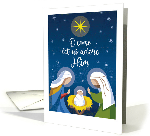 Nativity Scene Baby Jesus Merry Christmas Stars card (1740188)