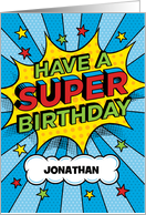 Super Birthday Comic Book Style Custom Name card