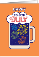 4th of July Beer Mug Fireworks card