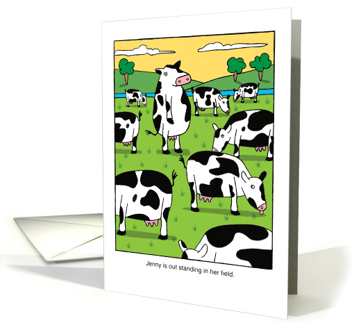 For Her Congratulations Job Promotion Cow Pun card (1826030)