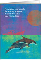 Dolphins Swimming Together International Friendship Day card