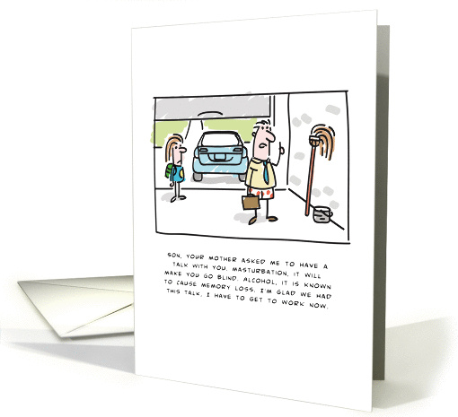 Birthday Humor, Father Gives Advice to Son card (974549)