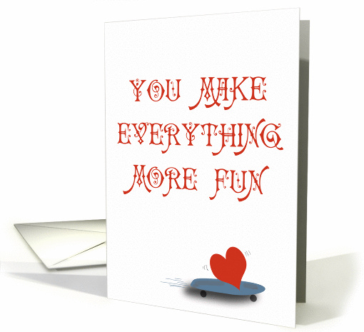 You Make Everything More Fun - Thank you, red heart card (948656)