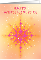Winter Solstice - pink snowflake card