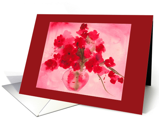 Flowers in Clear Vase card (975607)