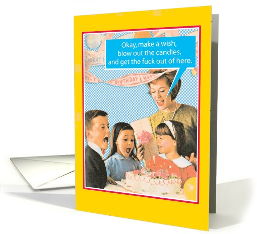 Blow Out Funny Retro Birthday card (1089952)