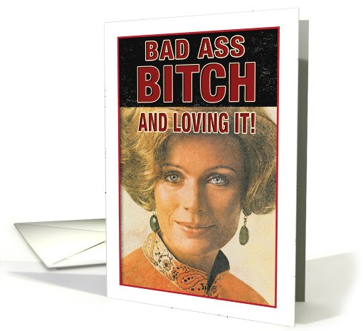 Badass Retro Bitch Funny Birthday card (1090040)