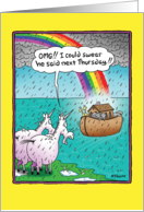 Unicorns Miss Ark Funny Birthday Card