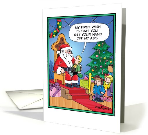 First Wish Perverted Santa Humor Christmas card (1090196)