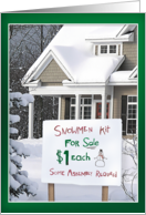 Snowman Sale Funny Christmas Card