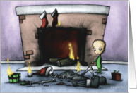 Fireplace Goth Humor Christmas Card