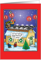 Santa Runway Humor Christmas Card