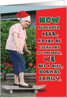 Code Normal Family Granny Skateboard Christmas Card