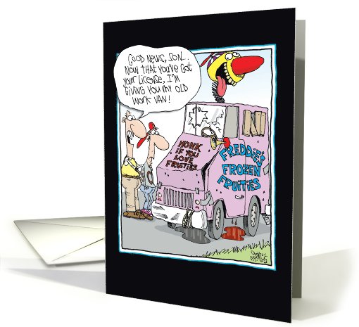 Old Work Van Hand me Down Car Son Funny Card for Father's Day card