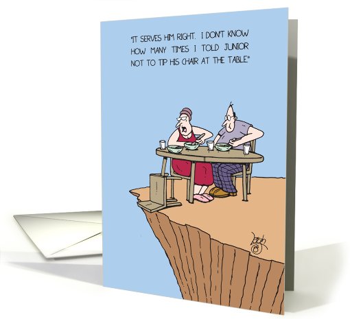 Tip Chair off Cliff Table Manners Funny Mothers Day card (1090546)