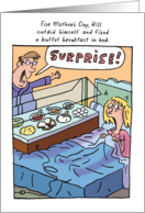 Breakfast in Bed Buffet Humor Mother’s Day Card