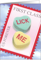 Lick Me Adult Humor Stamp Valentines Day Card