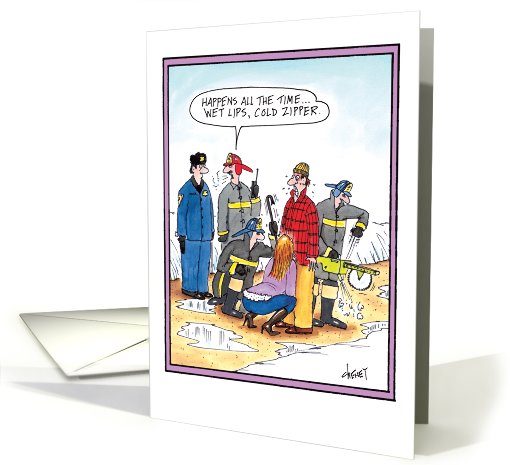 Cold Zipper Adult Sex Humor Valentines Day card (1090770)