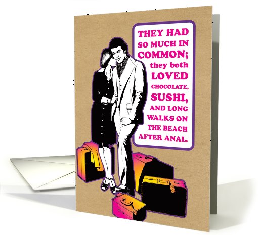 Walk On Beach Anal Sex Adult Humor Valentine's Day card (1090818)